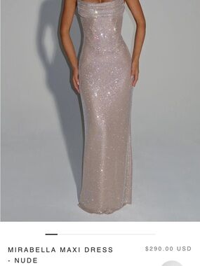 Mirabella Nude Sparkle Maxi Dress